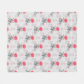 Couverture Polaire Délicat Motif floral rouge (Devant (Horizontal))