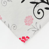 Couverture Polaire Délicat Motif floral rouge (Coin)