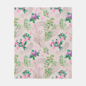 Couverture Polaire Delicate pattern with rhododendron flowers and fea (Devant)
