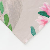 Couverture Polaire Delicate pattern with rhododendron flowers and fea (Coin)