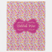 Couverture Polaire Delilah Mae Dainty Floral minuscule rose et jaune (Devant)