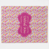 Couverture Polaire Delilah Mae Dainty Floral minuscule rose et jaune (Devant (Horizontal))