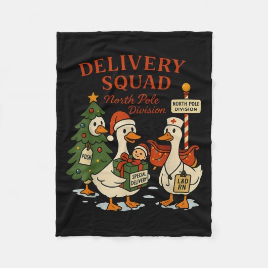 Couverture Polaire Delivery Squad Labor And Delivery Nurse Christmas (Devant)