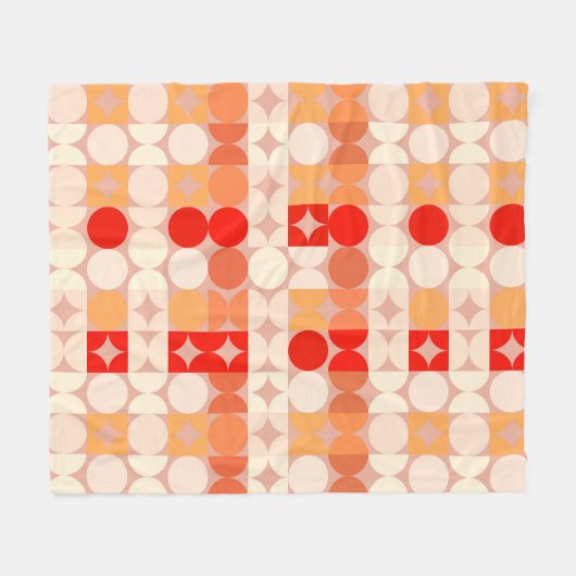 Couverture Polaire Demi-cercles Abstraits Mod Op Fusion Art Motif (Devant (Horizontal))