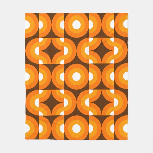 Couverture Polaire Demi-cercles Abstraits Mod Op Fusion Art Motif (Devant)