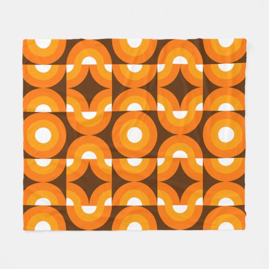 Couverture Polaire Demi-cercles Abstraits Mod Op Fusion Art Motif (Devant (Horizontal))