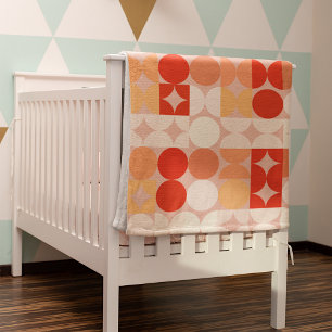 Couverture Polaire Demi-cercles Abstraits Mod Op Fusion Art Motif