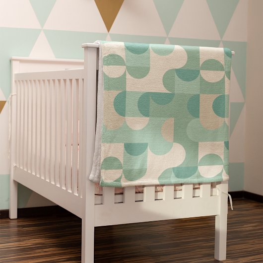 Couverture Polaire Demi-cercles Abstraits Mod Op Fusion Art Motif Fl