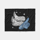 Couverture Polaire Dénim & Diamants Black Tee Western Cowg (Devant (Horizontal))