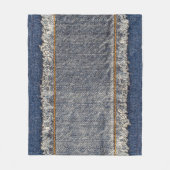 Couverture Polaire Denim Blue Jeans : Décontracté Double Patch (Devant)