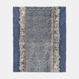 Couverture Polaire Denim Blue Jeans : Décontracté Double Patch