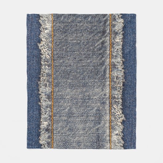 Couverture Polaire Denim Blue Jeans : Décontracté Double Patch (Devant)