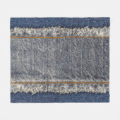 Couverture Polaire Denim Blue Jeans : Décontracté Double Patch (Devant (Horizontal))