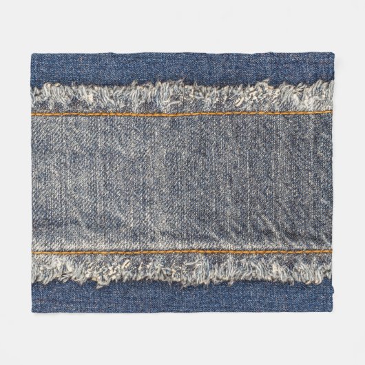 Couverture Polaire Denim Blue Jeans : Décontracté Double Patch (Devant (Horizontal))