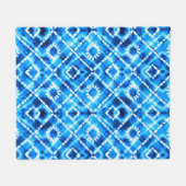 Couverture Polaire Denim blue tie die texture repeat modern pattern (Devant (Horizontal))