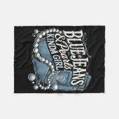 Couverture Polaire Denim Fabric Bleu Jeans Perles Jeans maigre Lover (Devant (Horizontal))