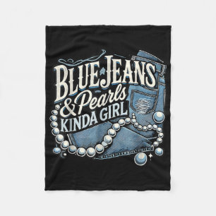 Couverture Polaire Denim Fabric Bleu Jeans Perles Jeans maigre Lover