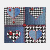 Couverture Polaire Denim Patchwork : Motif en tissu transparent (Devant (Horizontal))
