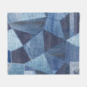 Couverture Polaire Denim Urban : Patchwork à rayures détendues. (Devant (Horizontal))