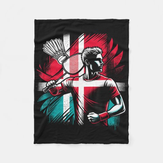Couverture Polaire Denmark Badminton Player Proud Patriot Athlete  (Devant)