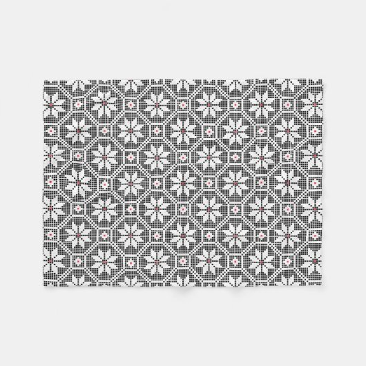 Couverture Polaire Dentelle blanche isolée sur PERSONNALISER arrière (Devant (Horizontal))