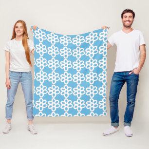 Couverture Polaire Dentelle blanche motif floral Sherpa Blanket