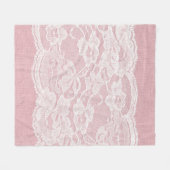 Couverture Polaire Dentelle blanche sur Pastel Lin rose Texture (Devant (Horizontal))