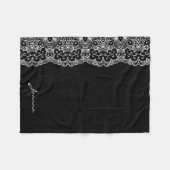 Couverture Polaire Dentelle florale blanche (Devant (Horizontal))