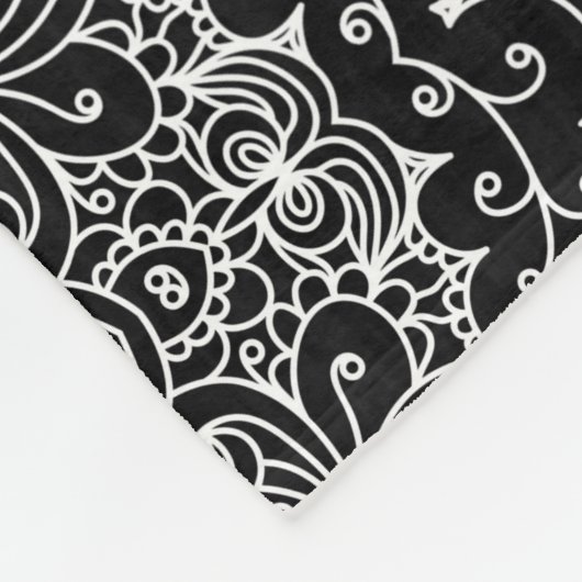 Couverture Polaire Dentelle florale blanche (Coin)