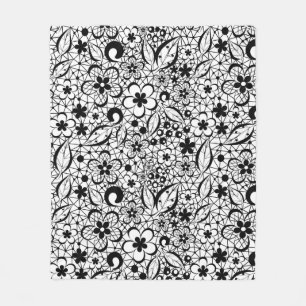 Couverture Polaire Dentelle noire
