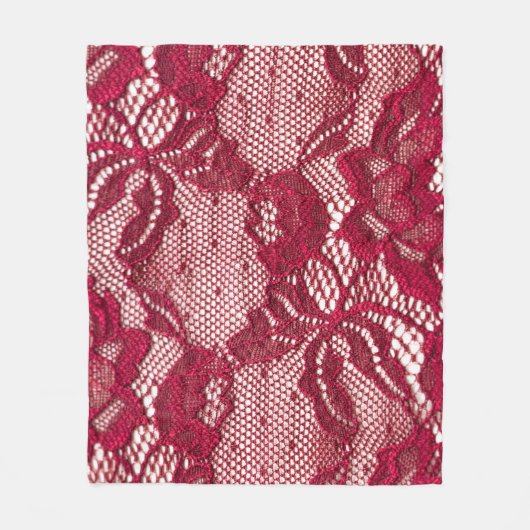 Couverture Polaire Dentelle rouge : textile jacquard élastique. (Devant)