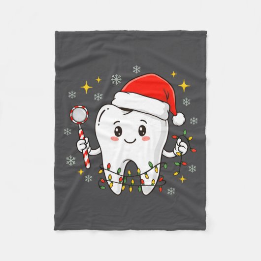 Couverture Polaire Dentist Christmas Teeth Xmas Lights Funny Dental S (Devant)
