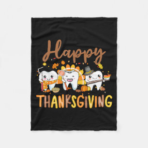 Couverture Polaire Dentiste de Thanksgiving aux dents drôles Digue De