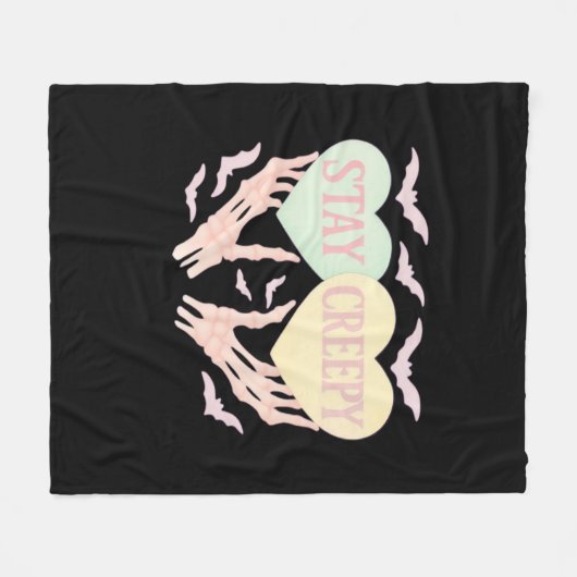 Couverture Polaire Déplaisant - Squelette Tenue De Main Coeurs Douce (Devant (Horizontal))