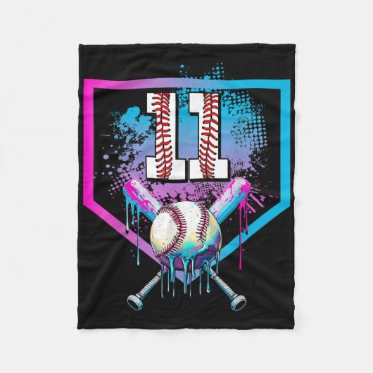 Couverture Polaire Dérive de baseball 11e anniversaire Accueil Plate- (Devant)