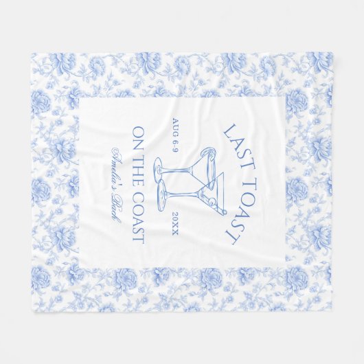 Couverture Polaire Dernier toast sur la côte Floral Bachelorette (Devant (Horizontal))