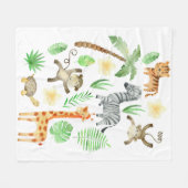 Couverture Polaire Des animaux Safari pour les enfants. (Devant (Horizontal))