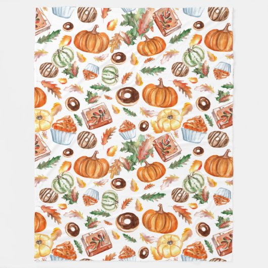 Couverture Polaire Des bonbons de collage d'automne Citrouilles trait (Devant)