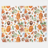 Couverture Polaire Des bonbons de collage d'automne Citrouilles trait (Devant (Horizontal))