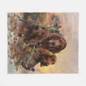 Couverture Polaire Des couteaux irlandais avec faisans - Chasse à la  (Devant (Horizontal))