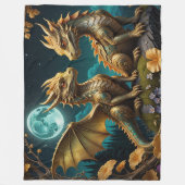 Couverture Polaire Des dragons au clair de lune (Devant)