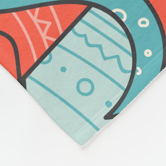 Couverture Polaire Des monstres mignons de style boho, sans soudure. (Coin)