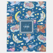 Couverture Polaire Des Nounours endormis rêvent d'avions volants (Devant)
