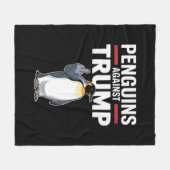 Couverture Polaire Des palmes de pingouin contre Trump (Devant (Horizontal))
