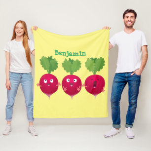 Couverture Polaire Des radis mignons chantant des légumes de dessin a