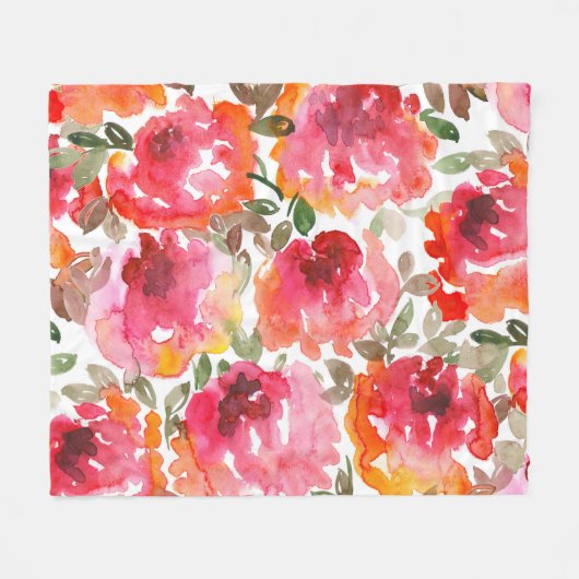 Couverture Polaire Des roses rouges en habit, des motifs sans soudure (Devant (Horizontal))