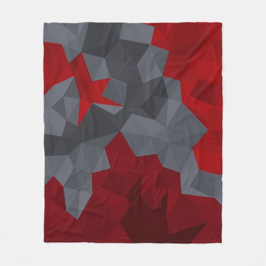 Couverture Polaire Des triangles gris, rouges disposés aléatoirement. (Devant)