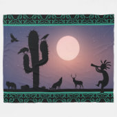Couverture Polaire Desert Animaux Kokopelli Fleece Blanket (Devant (Horizontal))