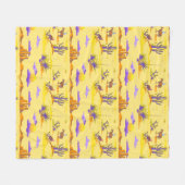 Couverture Polaire Desert Cowboy Horse Mesa Cactus Vulture Rustic (Devant (Horizontal))