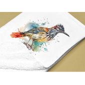 Couverture Polaire Desert Spirit, Roadrunner en Aquarelle, coutume